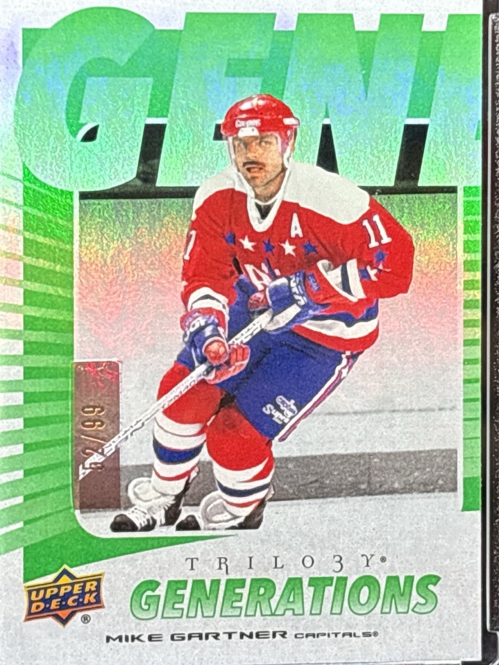 Upper Deck Mike Gartner Generations Hockey Trading Card - Green